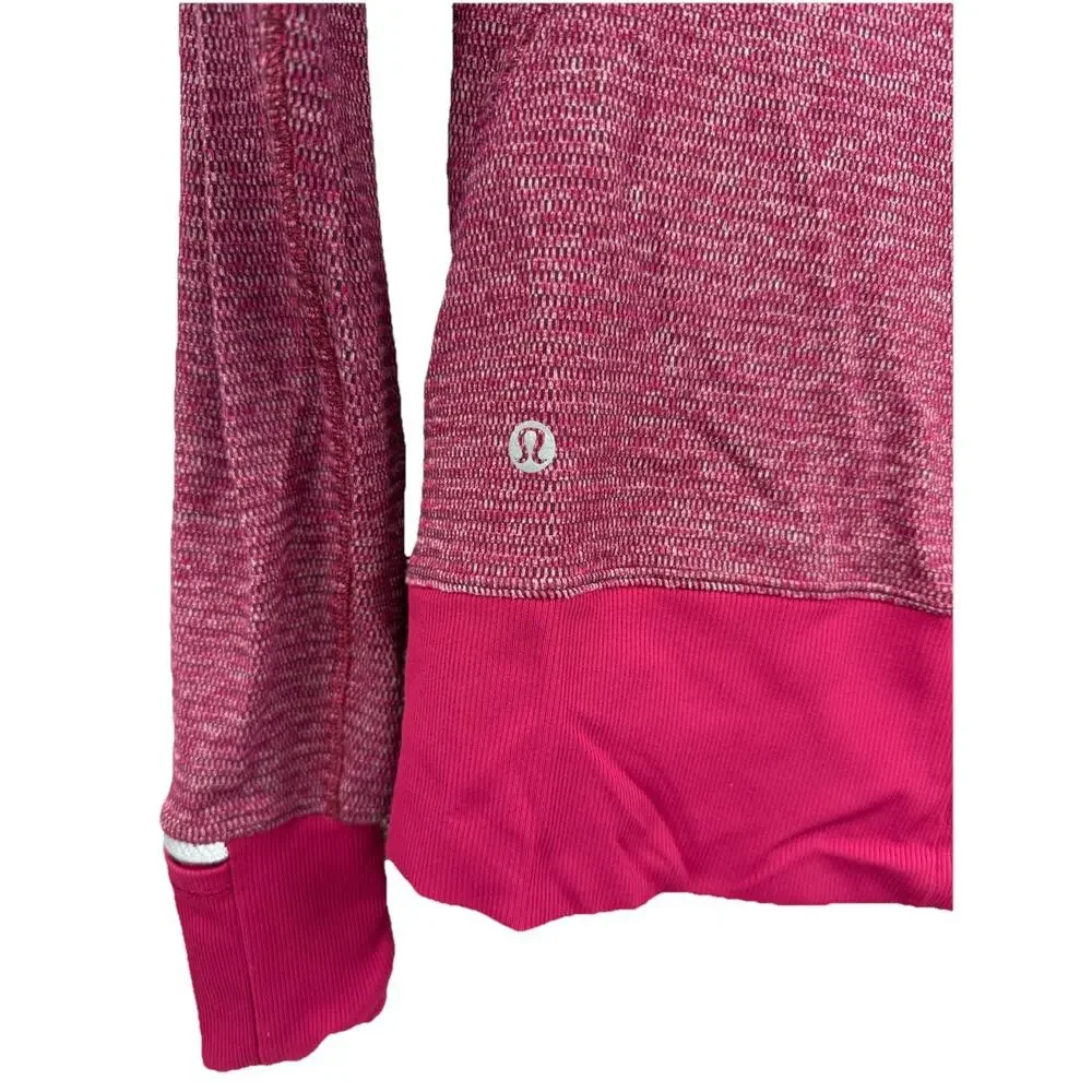 Lululemon Runderful 1/2 Zip Mini Check Pique Bordeaux Drama Heathered Berry 4/6?
